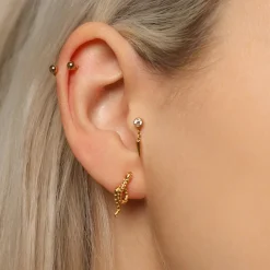 Looping Snake Ohrstecker | 18K vergoldet