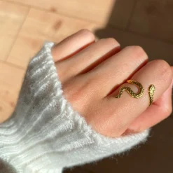 Looping Snake Ring | 18K vergoldet