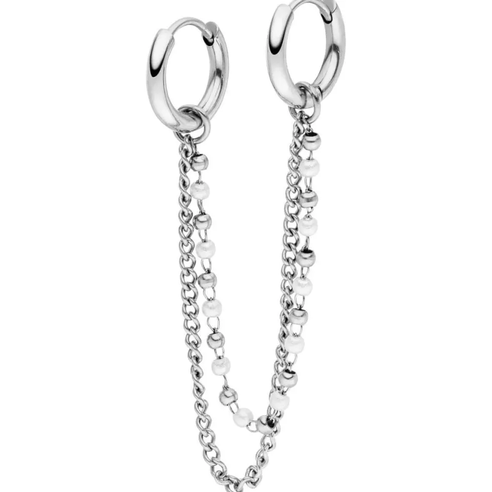 Pearl Chain Ohrringe | 18K vergoldet