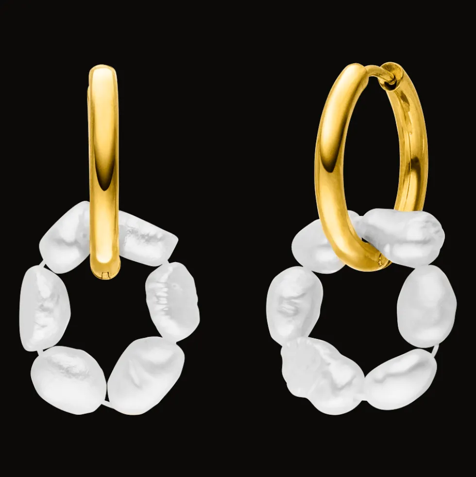 Pearl Circle Ohrringe | 18K vergoldet