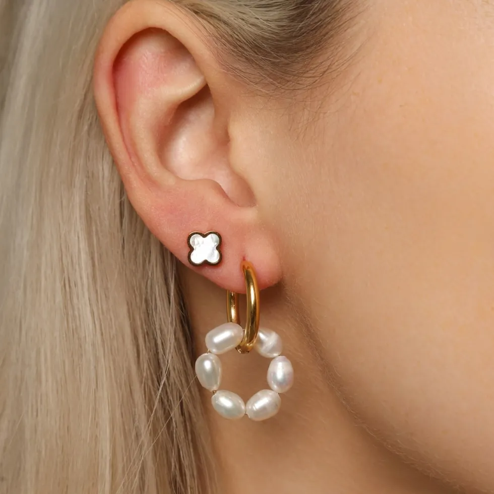 Pearl Circle Ohrringe | 18K vergoldet