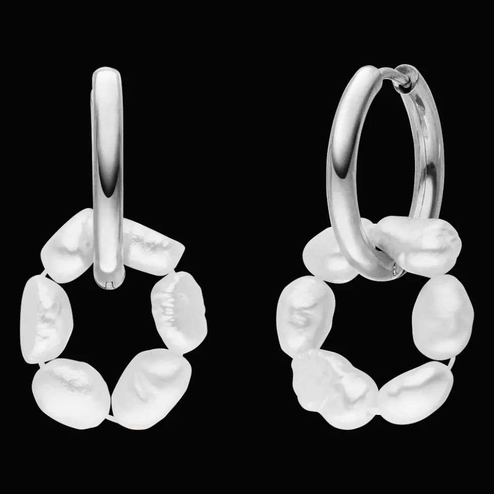 Pearl Circle Ohrringe | 18K vergoldet