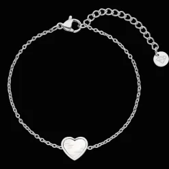 Perlmutt Herz Armband | 18K vergoldet