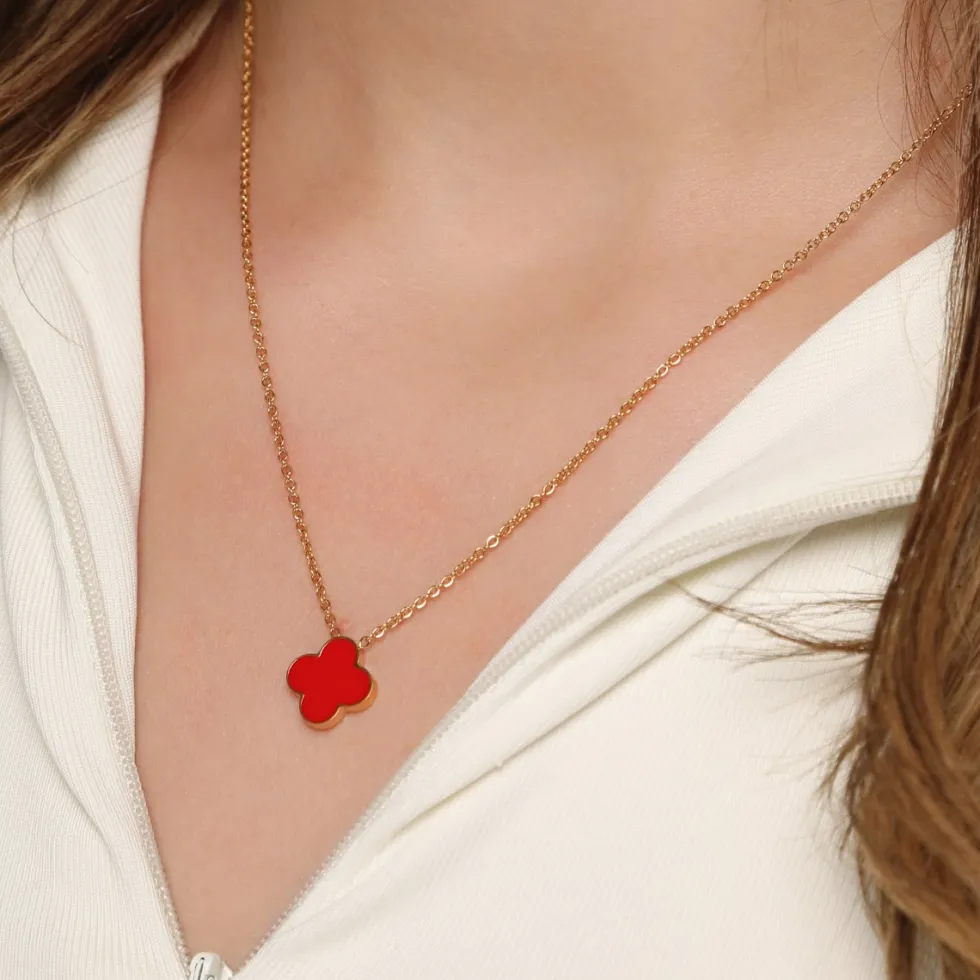 Red Clover Kette | 18K vergoldet