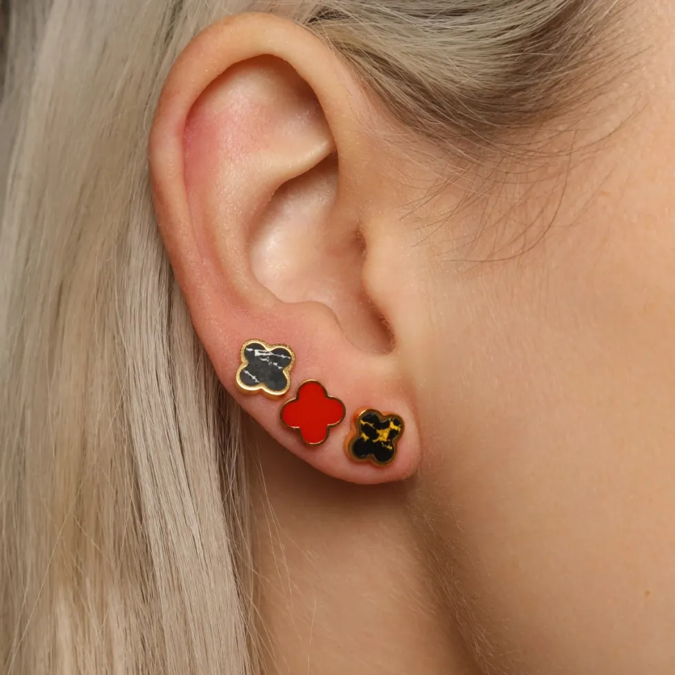 Red Clover Ohrstecker | 18K vergoldet