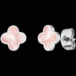 Rosa Perlmutt Clover Ohrstecker | 18K vergoldet