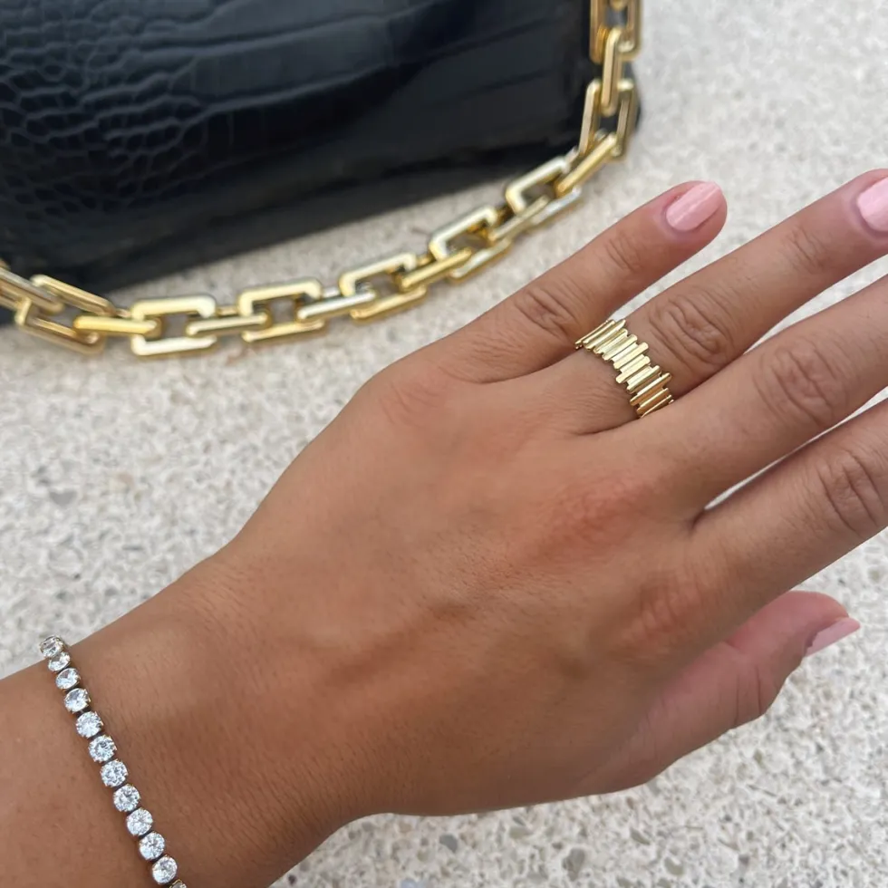 Shifted Ring | 14K vergoldet