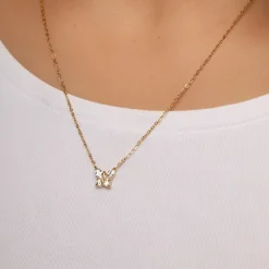 Shine Butterfly Halskette | 18K vergoldet
