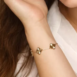 Shine Clover Armband | 18K vergoldet
