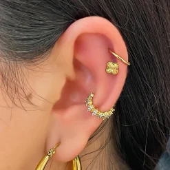 Shine Clover Piercing | 18K vergoldet