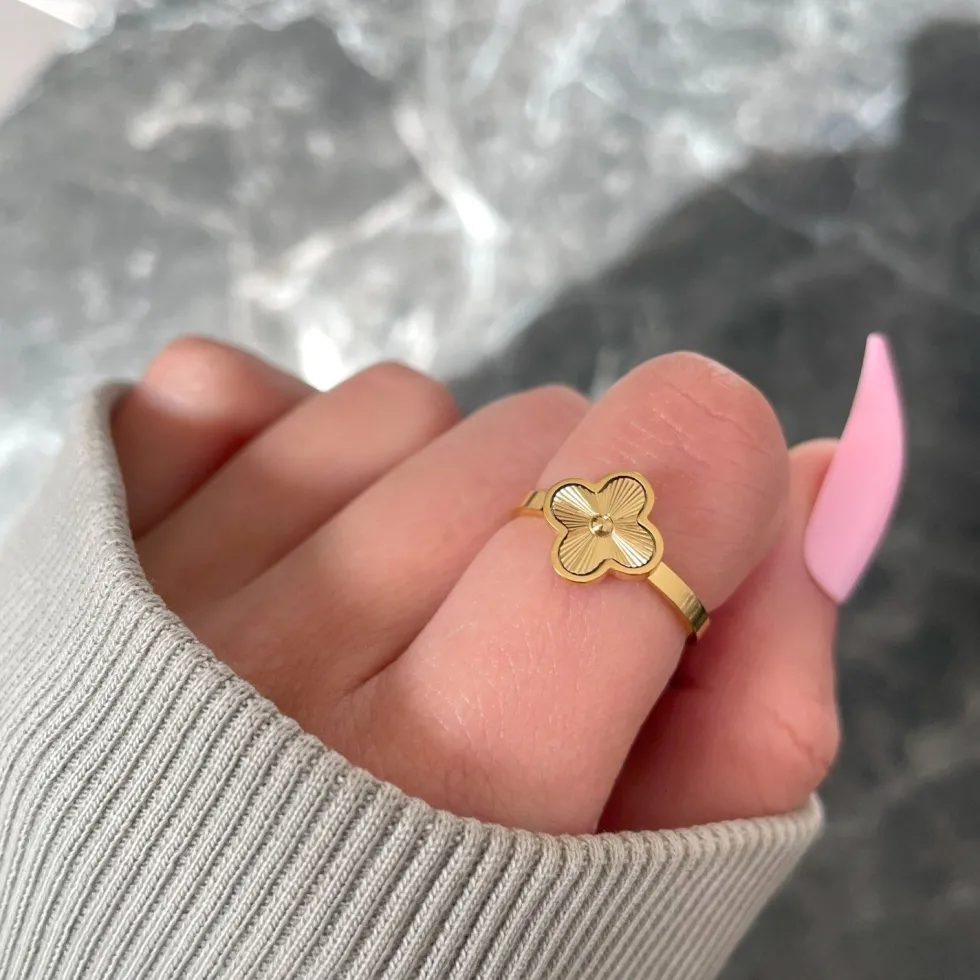 Shine Clover Ring | 18K vergoldet