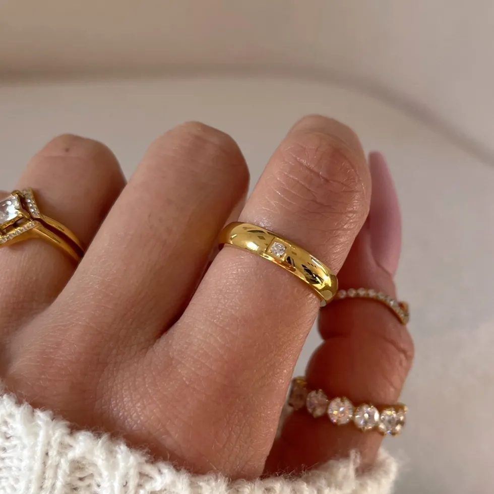 Single Shine Ring | 18K vergoldet