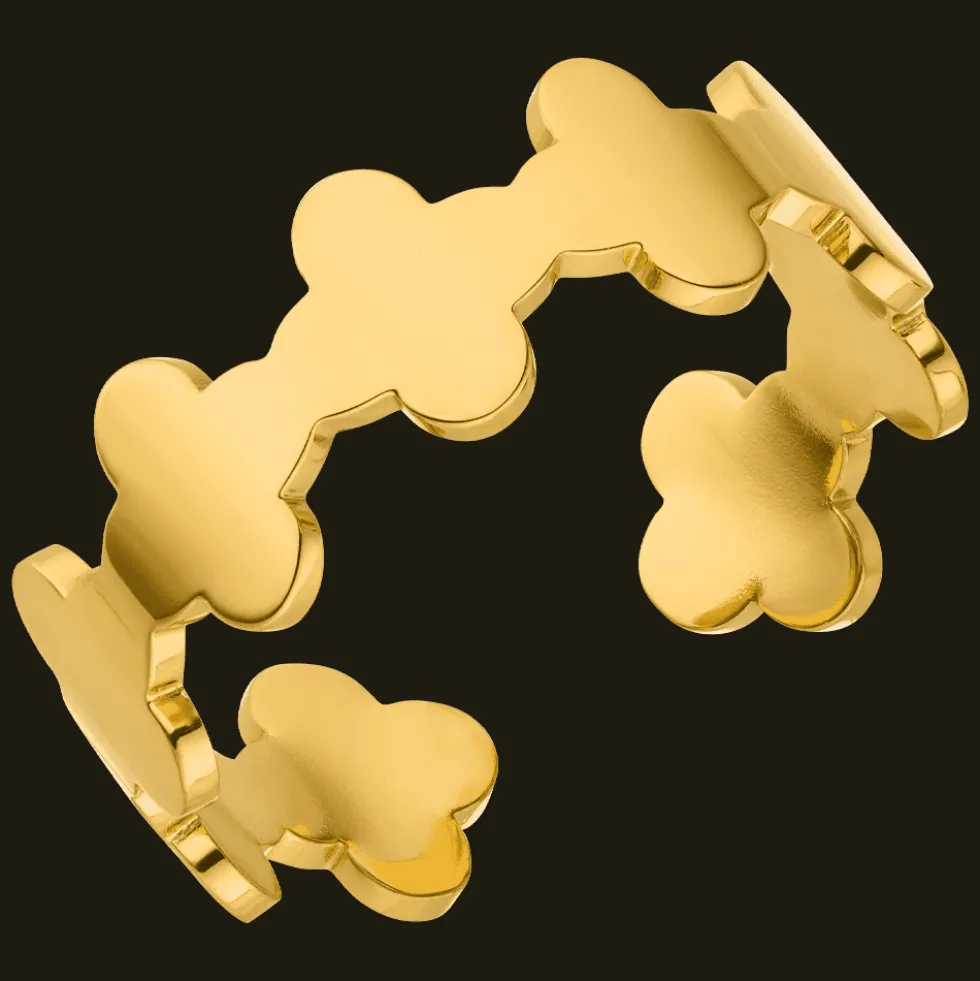 Smooth Clover Ring | 18K vergoldet