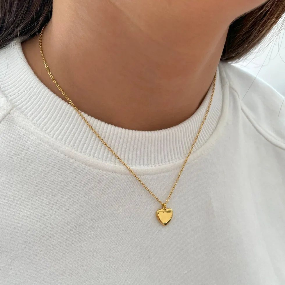 Smooth Heart Halskette | 18K vergoldet