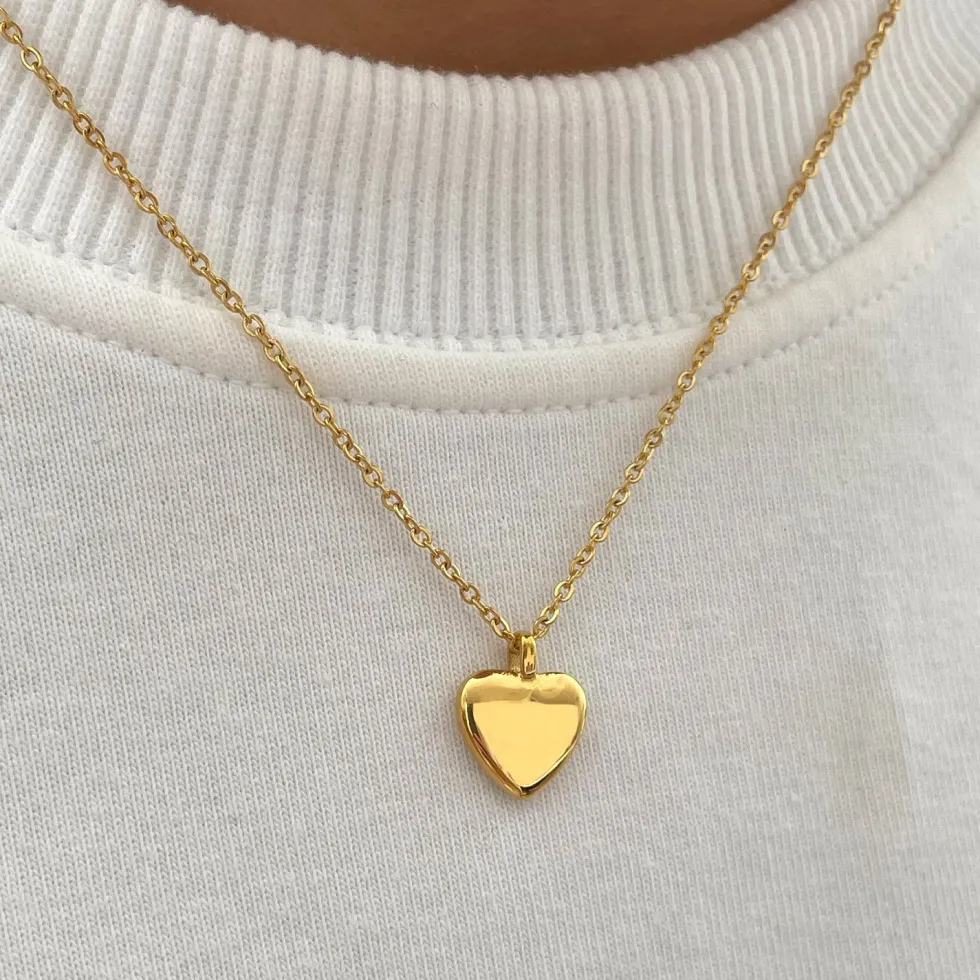 Smooth Heart Halskette | 18K vergoldet