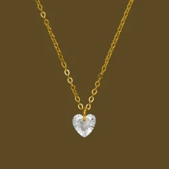Stone Heart Halskette | 18K vergoldet