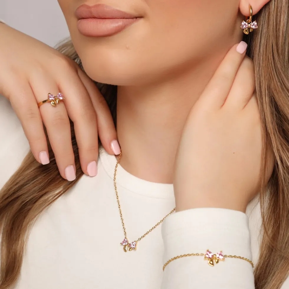 Sweet Bow Halskette | 18K vergoldet