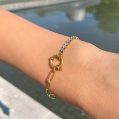 Tennis Chain Armband | 18K vergoldet