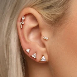 Triangle Ohrstecker Set | 18K vergoldet