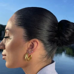 Triple Ohrstecker | 18K vergoldet
