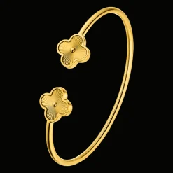 Twin Clover Armreif | 18K vergoldet