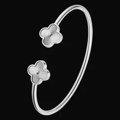 Twin Clover Armreif | 18K vergoldet