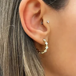 White Clovers Hoops | 18K vergoldet