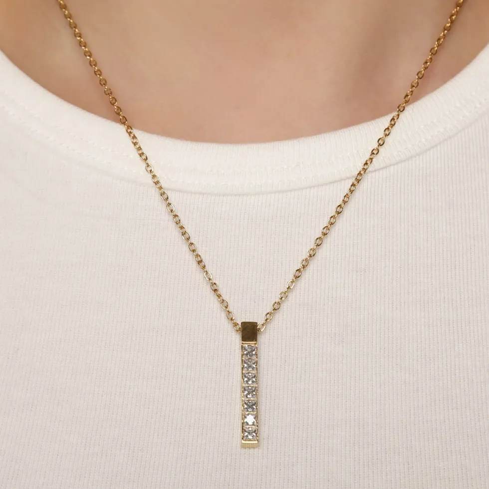 Zircon Bar Halskette | 18K vergoldet