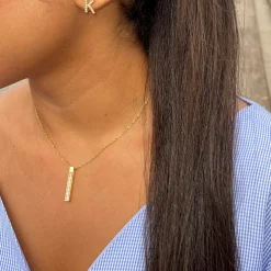 Zircon Bar Halskette | 18K vergoldet