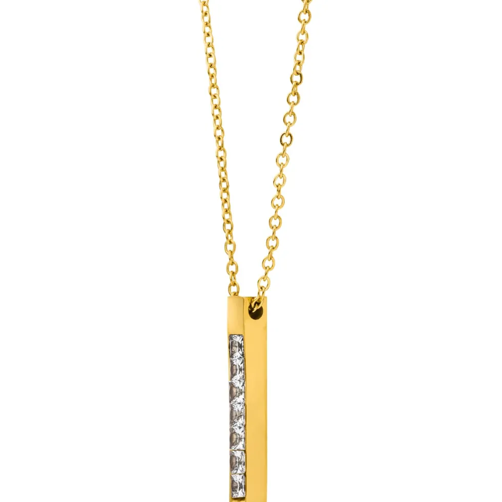 Zircon Bar Halskette | 18K vergoldet