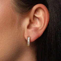 Zircon Hoop Ohrringe | 18K vergoldet